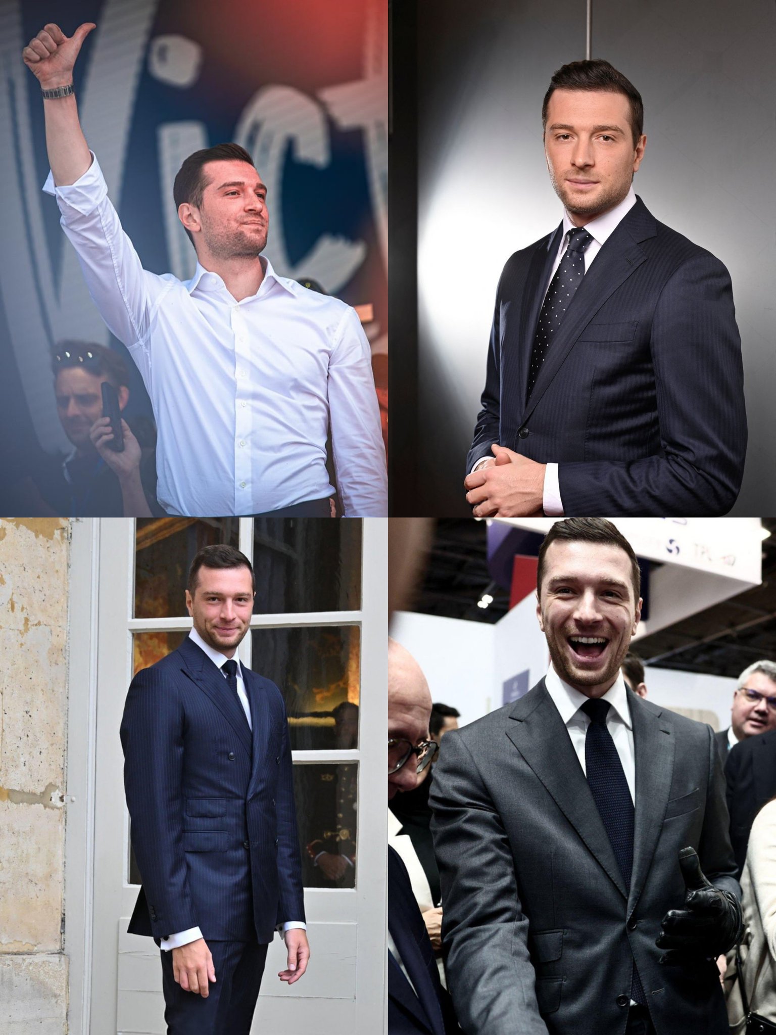 Jordan Bardella en meeting - Le tribun levant le bras